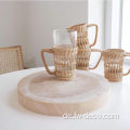 Handgefertigter Rattan Korean Retro Creative Glass Water Water Cup